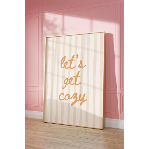 Let's Get Cozy poster, Trendy Fall Decor, Retro Kitchen Art Unframed Paper Print