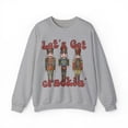 thumbnail image 1 of Let's Get Crackin Nutcracker Funny Christmas Sweatshirt Ugly Christmas Sweater Sport Grey Medium, 1 of 4