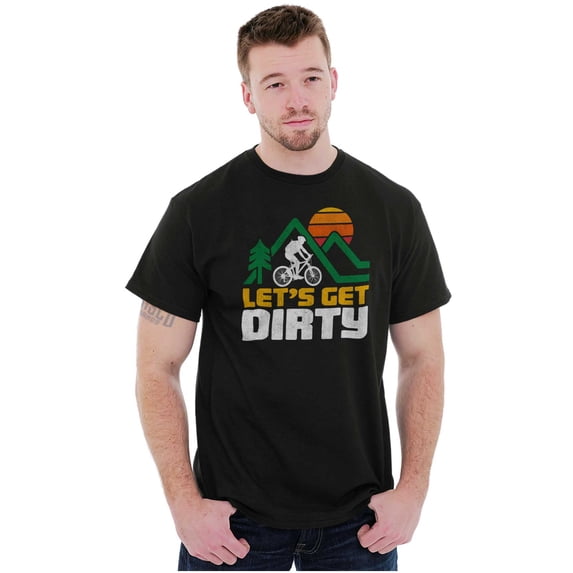 Let's Get Dirty Mountain Bike Outdoor Plus Size Crewneck Graphic Tee Shirt Brisco Brands 4X
