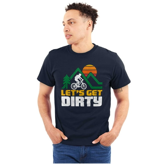 Let's Get Dirty Mountain Bike Outdoor Plus Size Crewneck Graphic Tee Shirt Brisco Brands 2X