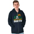 thumbnail image 1 of Let's Get Dirty Mountain Bike Outdoor Unisex Fleece Graphic Zip Up Hoodie Brisco Brands 2X, 1 of 5