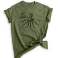 thumbnail image 1 of Let's Get Kraken T-shirt, Unisex Women's Men's Shirt, Animal Pun T-shirt, Funny Giant Octopus Squid Shirt, Heather Military Green, Medium, 1 of 6