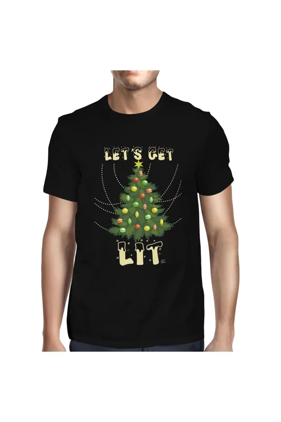 Let’s Get Lit Holiday Tree Lights Festive Sparkling Cheer Unisex T-Shirt up to size 5XL