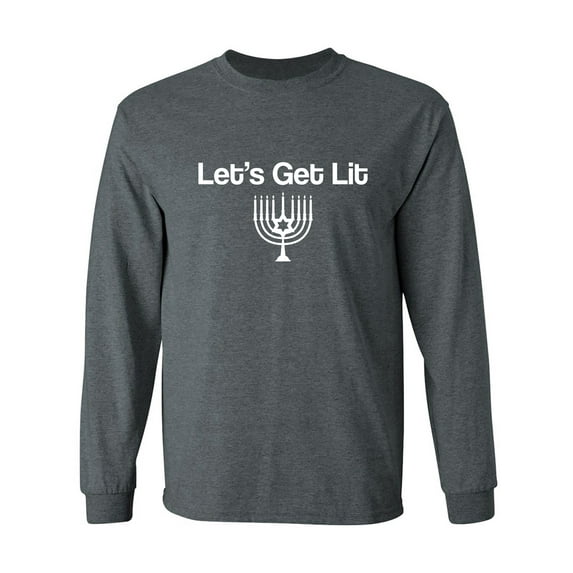 Let's Get Lit (Menorah) Adult Long Sleeve T-shirt
