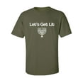 thumbnail image 1 of Let's Get Lit (Menorah) Adult Short Sleeve T-shirt, 1 of 4