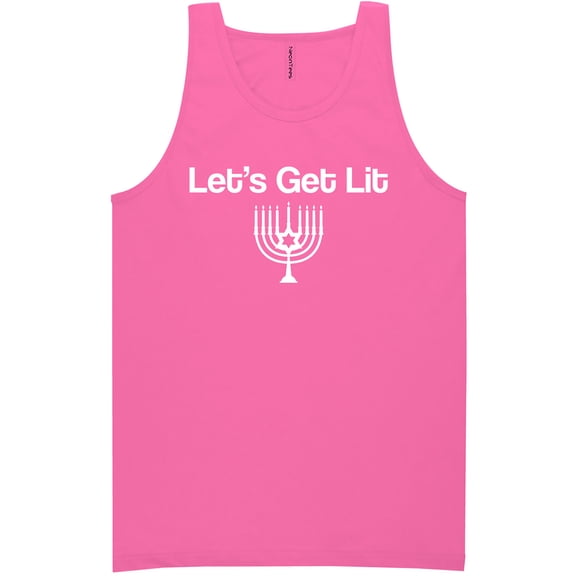 Let's Get Lit (Menorah) Neon Tank Top