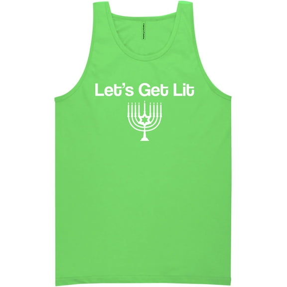 Let's Get Lit (Menorah) Neon Tank Top