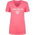 thumbnail image 1 of Let's Get Lit (Menorah) Womens V-Neck T-Shirt, 1 of 2