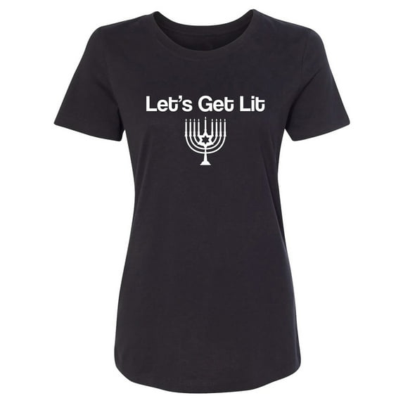 Let's Get Lit (Menorah) Womens crewneck tee