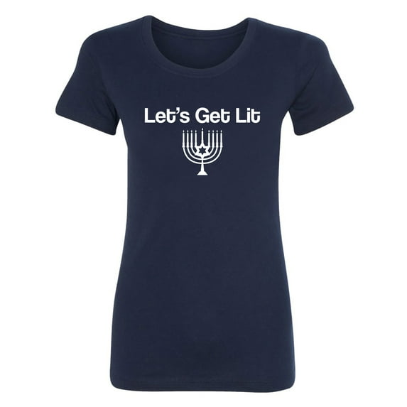 Let's Get Lit (Menorah) Womens crewneck tee