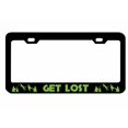thumbnail image 1 of Let's Get Lost Style Metal License Plate Frame/Car Accessories Auto Car Tag Holder Cover (Black/Lime Green), 1 of 2