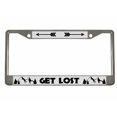 thumbnail image 1 of Let's Get Lost Style Metal License Plate Frame/Car Accessories Auto Car Tag Holder Cover (Chrome/Silver/Black), 1 of 2