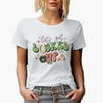 thumbnail image 1 of Let's Get Lucked Up, Retro Groovy Wavy St. Patrick's Day Text Art Merch Gift, White T-Shirt, Small, 1 of 5