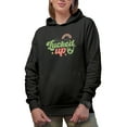 thumbnail image 1 of Let's Get Lucked Up feat. a Rainbow, St. Patrick's Day Quote Art Merch Gift, Black Hooded Sweatshirt or Hoodie, Small, 1 of 5