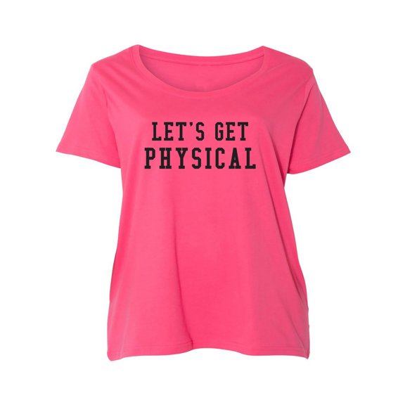 Let's Get Physical Womens Plus Size Scoopneck Tee