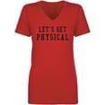 thumbnail image 1 of Let's Get Physical Womens V-Neck T-Shirt, 1 of 2