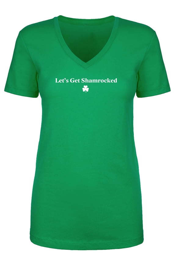 Let's Get Shamrocked Womens V-Neck T-Shirt