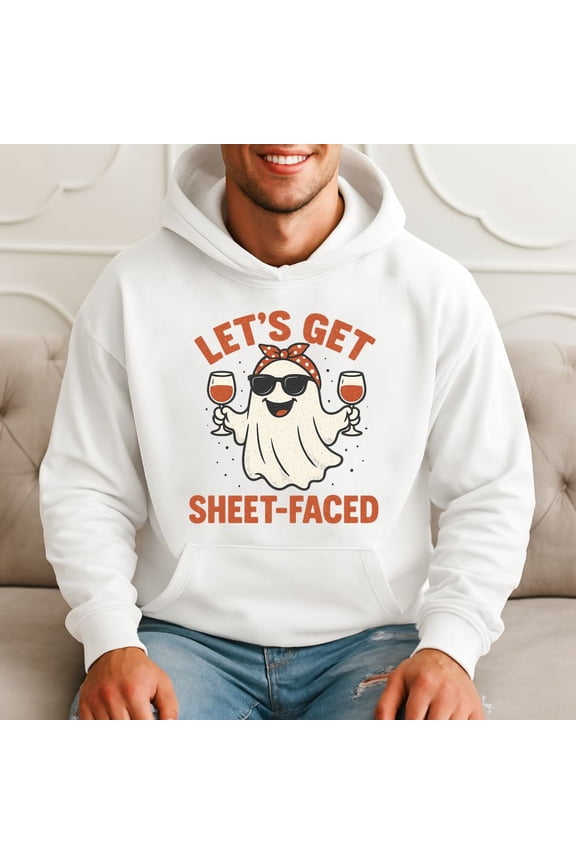 Let's Get Sheet-faced Funny Halloween Drinking Hoodie