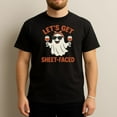 thumbnail image 1 of Let's Get Sheet-faced Funny Halloween Drinking T-Shirt, 1 of 4