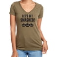 thumbnail image 1 of Let's Get Smashed! Womens V-Neck T-Shirt, 1 of 2