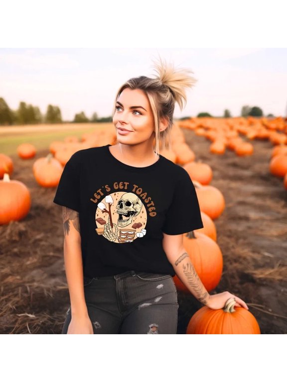 Let's Get Toasted Camping Shirt Skull, S'mores, Campfire