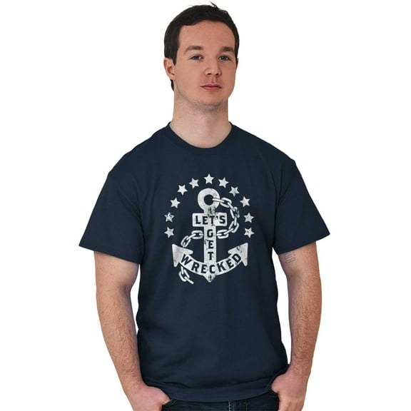 Let's Get Wrecked Summer Beach Anchor Men's Graphic T Shirt Tees Brisco Brands X