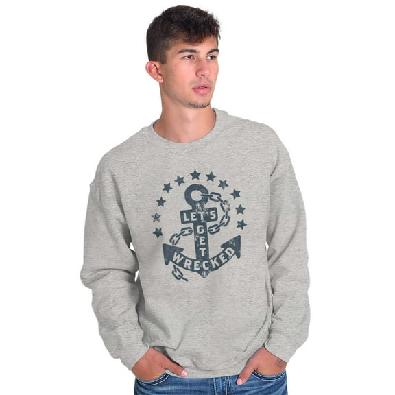Let's Get Wrecked Summer Beach Anchor Unisex Plus Fleece Graphic Sweatshirt Brisco Brands 2X