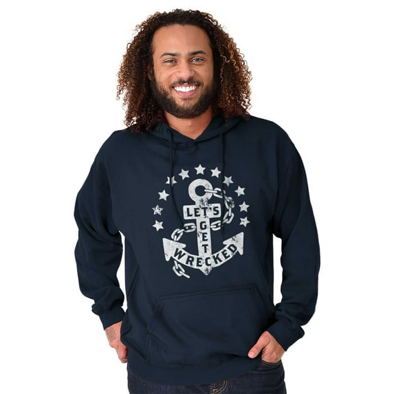 Let's Get Wrecked Summer Beach Anchor Unisex Plus Fleece Graphic Hoodie Brisco Brands 5X