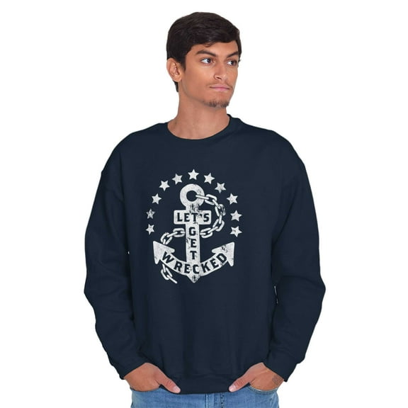 Let's Get Wrecked Summer Beach Anchor Unisex Plus Fleece Graphic Sweatshirt Brisco Brands 2X