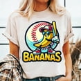 thumbnail image 1 of Let's Go Bananas Baseball T-Shirt, Funny Sports Mascot Shirt, Banana Playing Baseball Tee, Quirky Team Spirit Shirt, Baseball Fan Gift BTO21, 1 of 5
