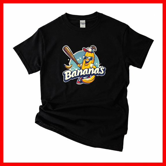 Let's Go Bananas Baseball Team Mascot V50413 Unisex T-Shirt, S-5XL