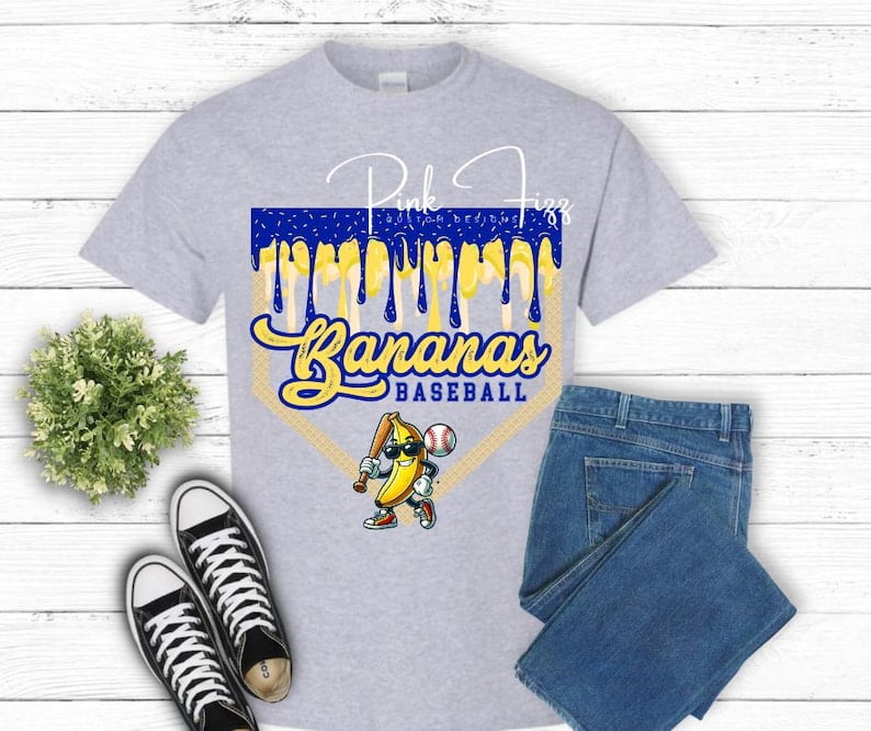 Let’s Go Bananas T-Shirt, Funny Bananas Baseball Tee, Cute Fruit Sports Shirt, Quirky Baseball Fan Gift, Humorous Game Day Tee BTO02
