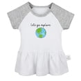 thumbnail image 1 of Let's Go Explore Funny Dresses For Baby, Newborn Babies Skirts, Infant Princess Dress, 0-24M Kids Graphic Clothes (Gray Raglan Dresses, 6-12 Months), 1 of 4