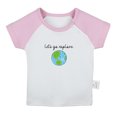 thumbnail image 1 of Let's Go Explore Funny T shirt For Baby, Newborn Babies T-shirts, Infant Tops, 0-24M Kids Graphic Tees Clothing (Short Pink Raglan T-shirt, 18-24 Months), 1 of 4