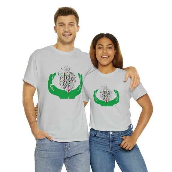 Let's Go For Adventure Around The World Unisex Heavy Cotton Tee