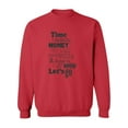 thumbnail image 1 of Let's Go Fun Pizza Quote Sweatshirt Men - Men Sweatshirt, Red, 2XL, 1 of 4