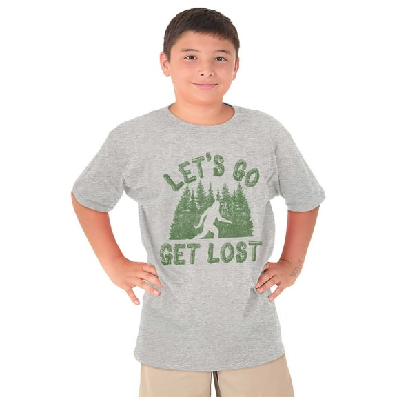 Let's Go Get Lost Bigfoot Legend Myth Crewneck T Shirts Boy Girl Teen Brisco Brands M