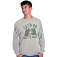 thumbnail image 1 of Let's Go Get Lost Bigfoot Legend Myth Plus Size Long Sleeve Graphic Tee Shirt Brisco Brands 2X, 1 of 5