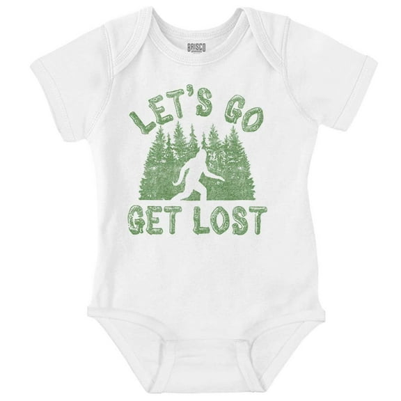 Let's Go Get Lost Bigfoot Legend Myth Romper Boys or Girls Infant Baby Brisco Brands NB