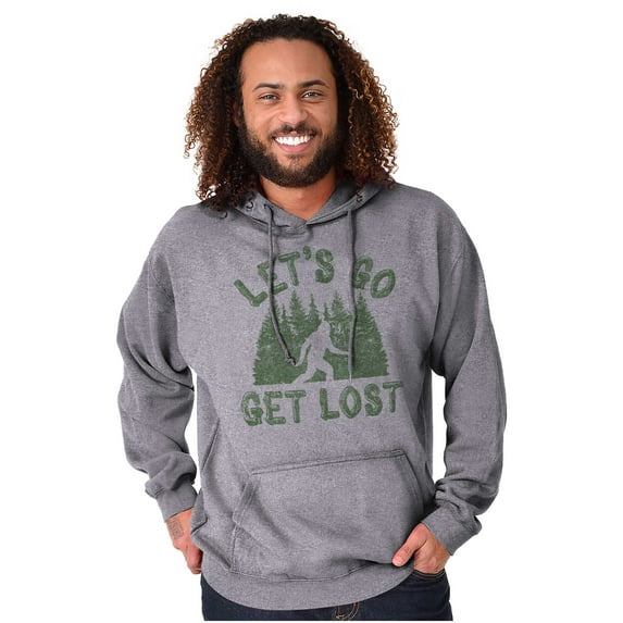 Let's Go Get Lost Bigfoot Legend Myth Unisex Plus Fleece Graphic Hoodie Brisco Brands 2X