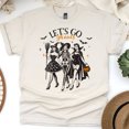 thumbnail image 1 of Let’s Go Ghouls Graphic T-Shirt Vintage Witch Skeleton Vampire Tee, Natural, Size M, 1 of 6