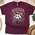 thumbnail image 1 of Let's Go Ghouls Shirt Pink Cowgirl Ghost Halloween Western Graphic Tee, Maroon, Size 2XL, 1 of 6