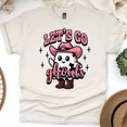thumbnail image 1 of Let's Go Ghouls Shirt Pink Cowgirl Ghost Halloween Western Graphic Tee, Natural, Size S, 1 of 6