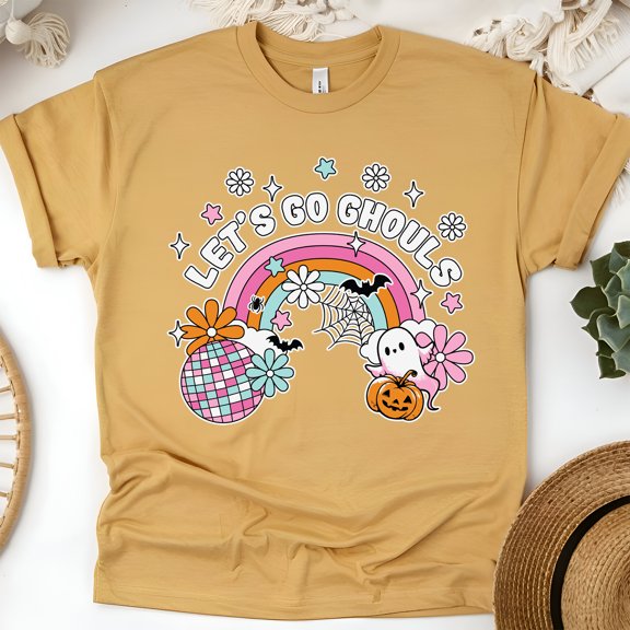Boo Boo Crew Ghost Nurse T-Shirt | Cute Pastel Halloween Medical Graphic Tee, Gold, Size XL