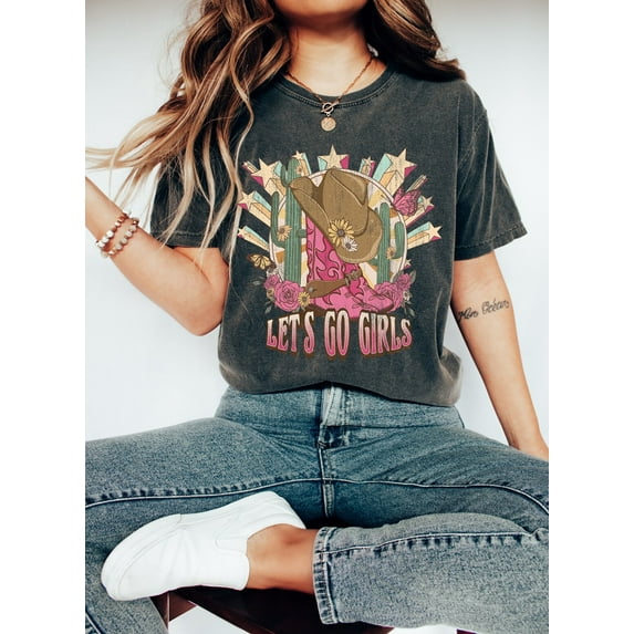 Let's Go Girls Graphic Tee, Let's Go Girls T-Shirt, Retro Graphic Tee, Gifts for Her, Gift, Bachelorette Bridal Party Shirts, Girls Trip