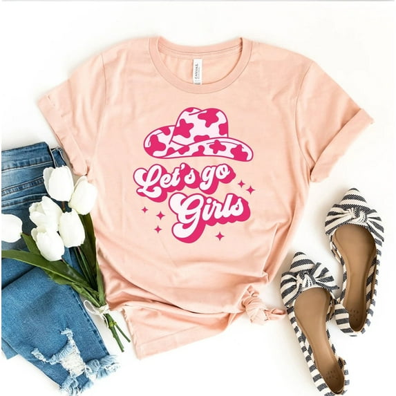 Let's Go Girls T-shirt Bachelorette Bridal Party Gift Southern Girl Shirts Farm Tee 90's Country Top Weekend Shirt Vintage Font Bridesmaid Ideas Cowgirl
