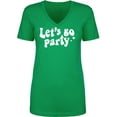 thumbnail image 1 of Let's Go Party Womens V-Neck T-Shirt, 1 of 2