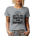 thumbnail image 1 of Let's Go Watch Sunset, Retro Groovy Text Quote, Heather Grey T-Shirt, XL, 1 of 5