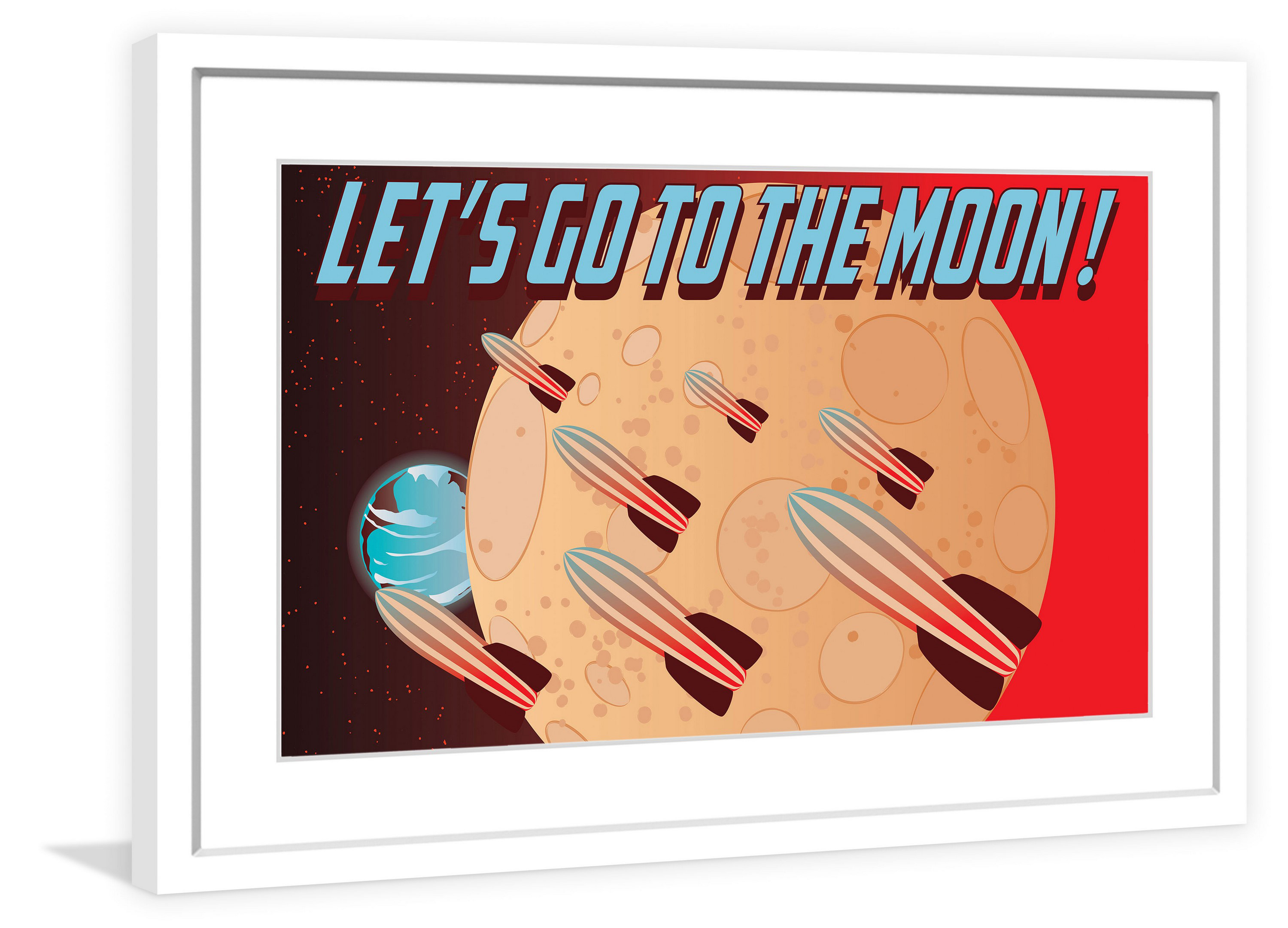 "Let's Go to the Moon!" Framed Painting Print