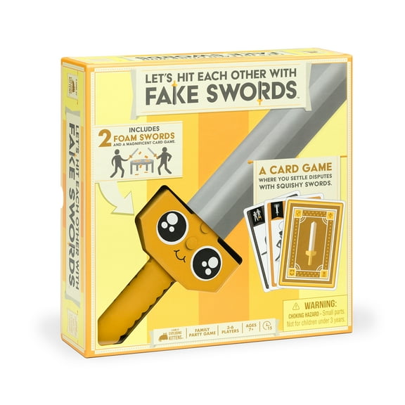 Let’s Hit Each Other with Fake Swords by Exploding Kittens - 3-6 Players - Ages 7+ - 15 Minutes to Play - a Sword Fighting Card Game - Party Game for Kids